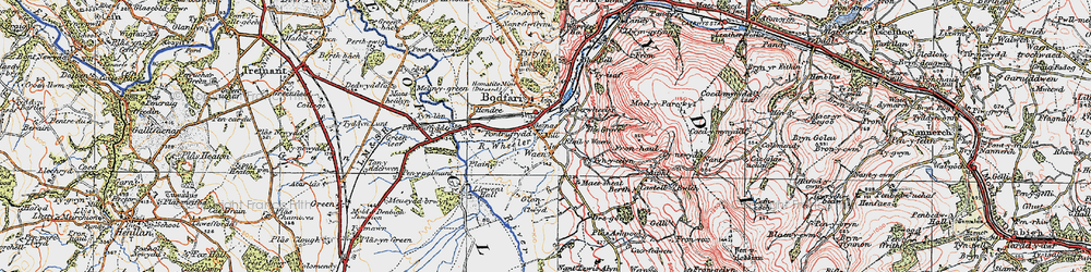 Old map of Aberwheeler in 1922