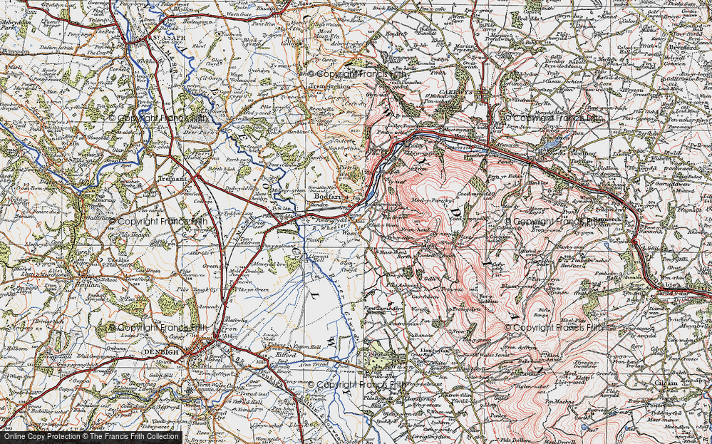 Old Map of Aberwheeler/Aberchwiler, 1922 in 1922