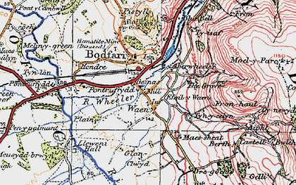 Old map of Aberwheeler/Aberchwiler in 1922