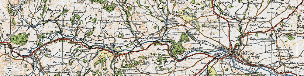 Old map of Aberyscir in 1923