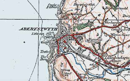 Old map of Aberystwyth in 1922
