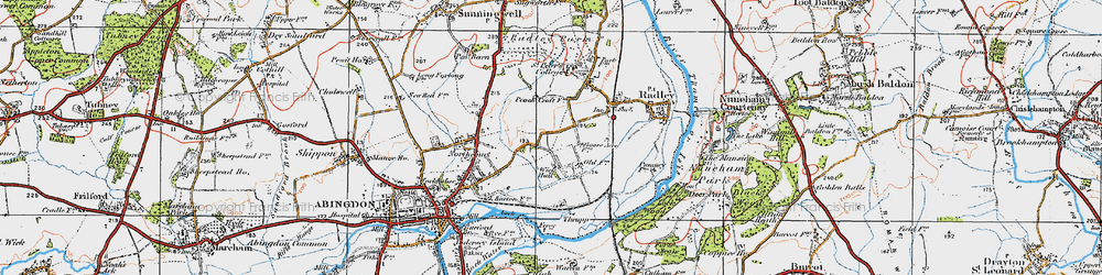 Old map of Abingdon-on-Thames in 1919