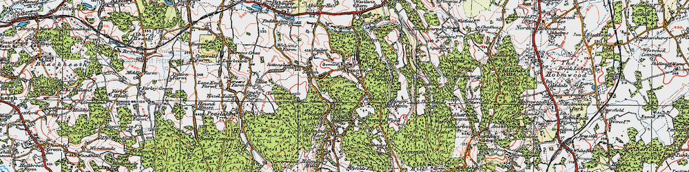 Old map of Abinger Common in 1920