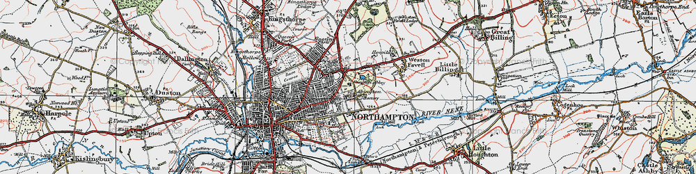 Old map of Abington in 1919