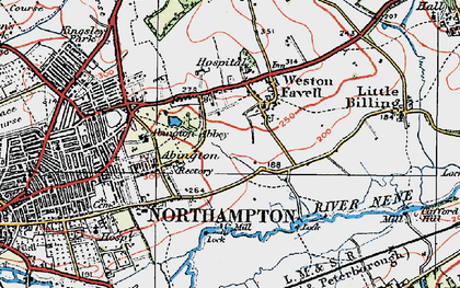 Old map of Abington Vale in 1919