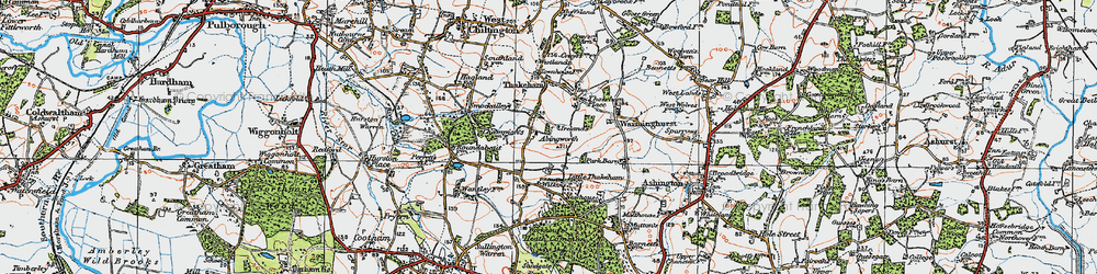 Old map of Abingworth in 1920