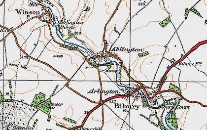 Old map of Ablington in 1919