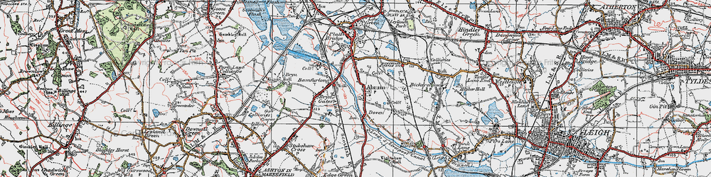 Old map of Abram in 1924