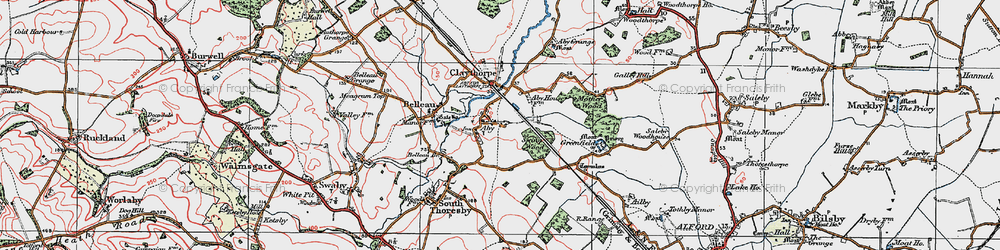 Old map of Aby in 1923