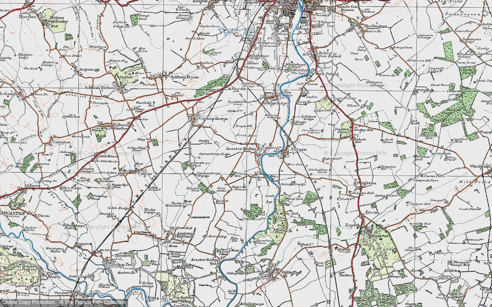 Old Map of Historic Map covering Whinny Hills in 1924