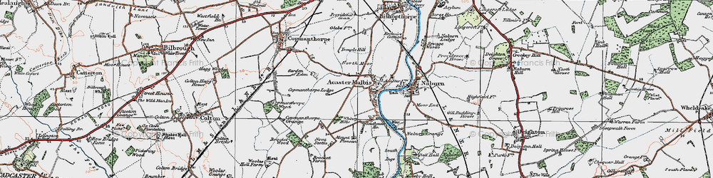 Old map of Acaster Malbis in 1924