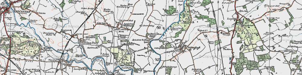 Old map of Acaster Selby in 1924