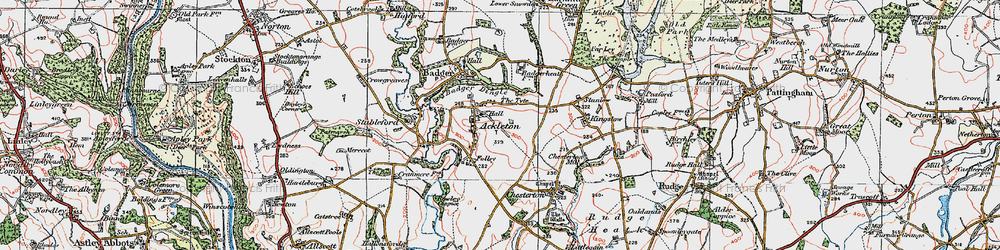 Old map of Ackleton in 1921