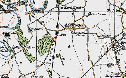 Old map of Acklington in 1925