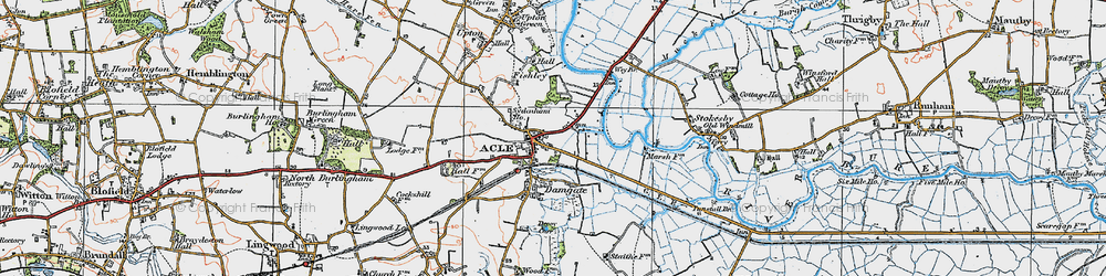 Old map of Acle in 1922