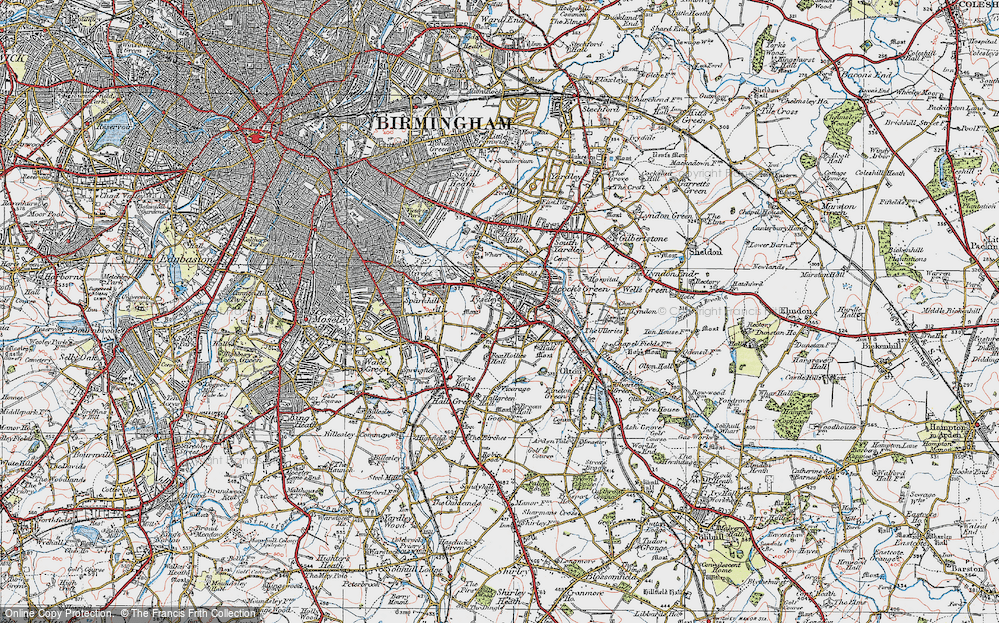 Old Map of Acock's Green, 1921 in 1921