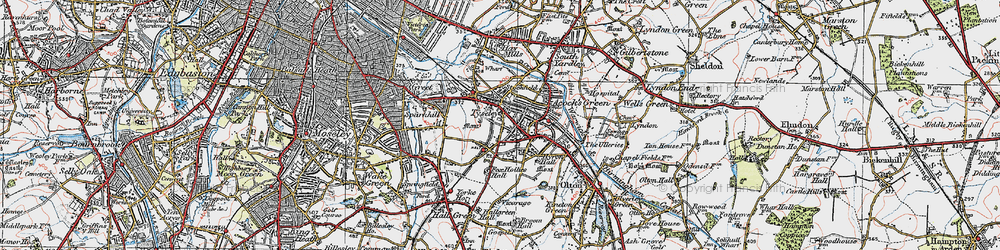 Old map of Acock's Green in 1921