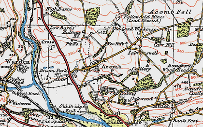 Old map of Acomb in 1925