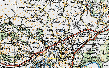 Old map of Acrefair in 1921