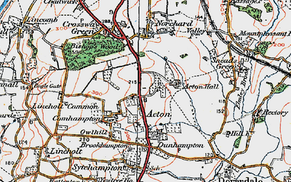 Old map of Acton in 1920