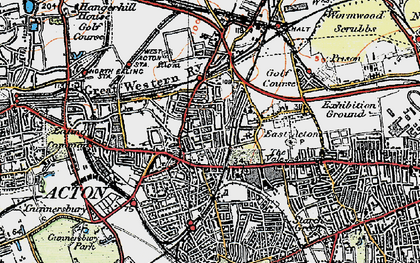 Old map of Acton in 1920