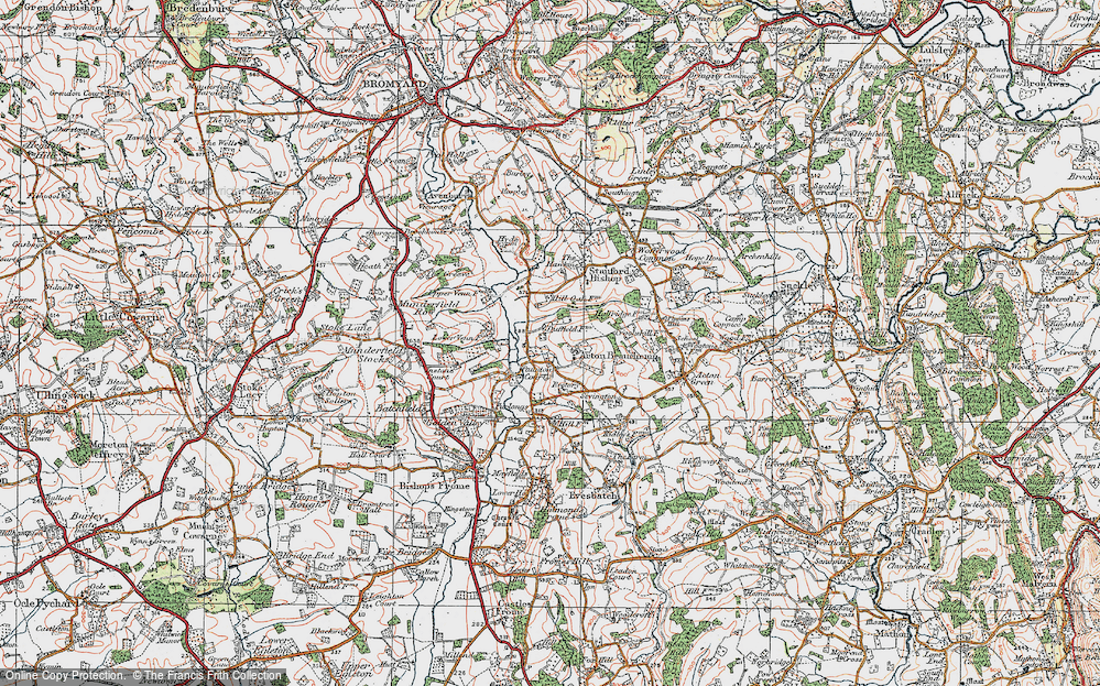 Old Map of Acton Beauchamp, 1920 in 1920