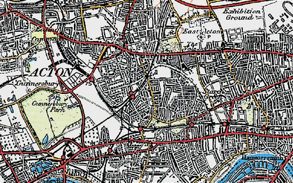 Old map of Acton Green in 1920