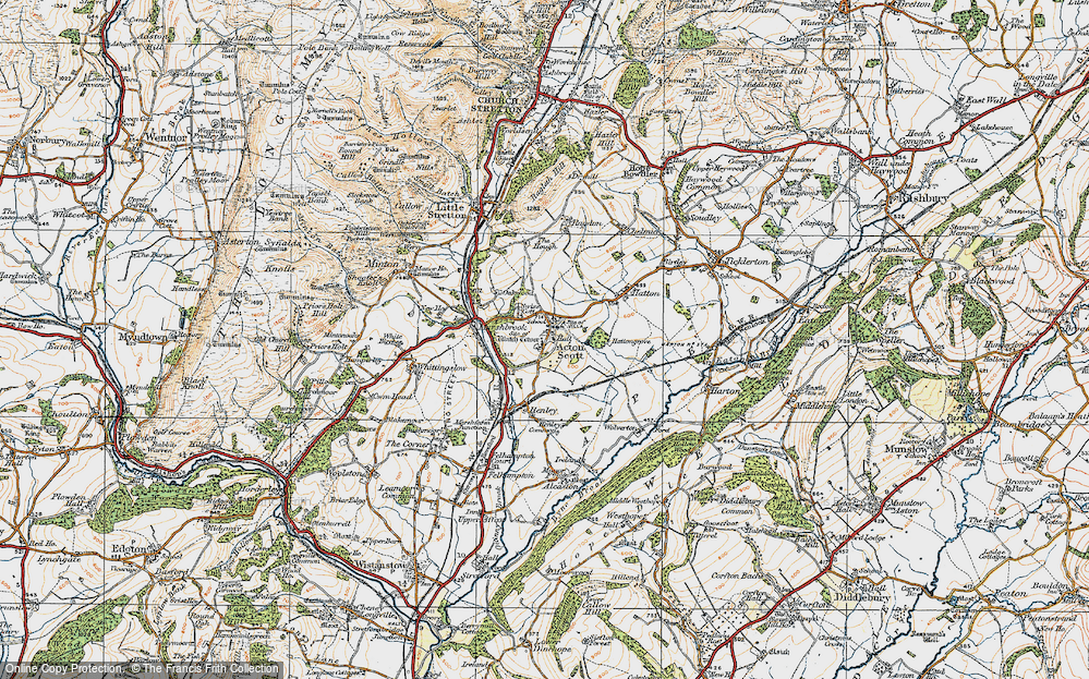 Old Map of Acton Scott, 1920 in 1920