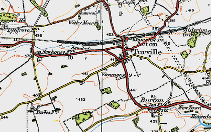 Old map of Acton Turville in 1919