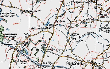 Old map of Adbaston in 1921