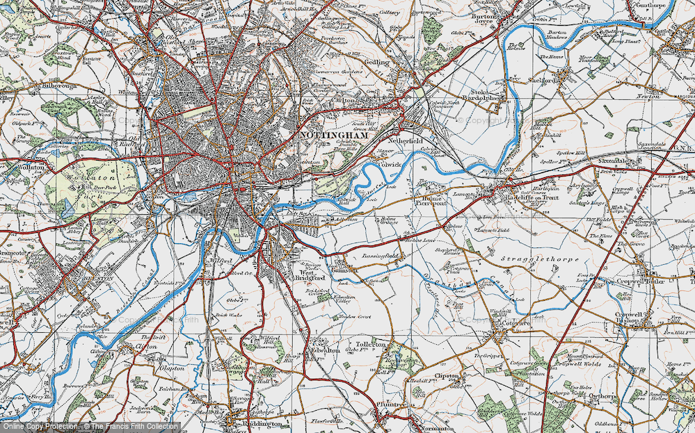 Old Map of Adbolton, 1921 in 1921