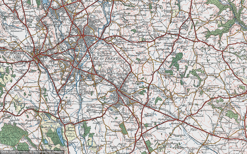 Old Map of Adderley Green, 1921 in 1921
