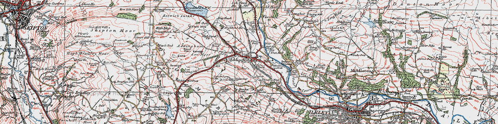 Old map of Addingham in 1925
