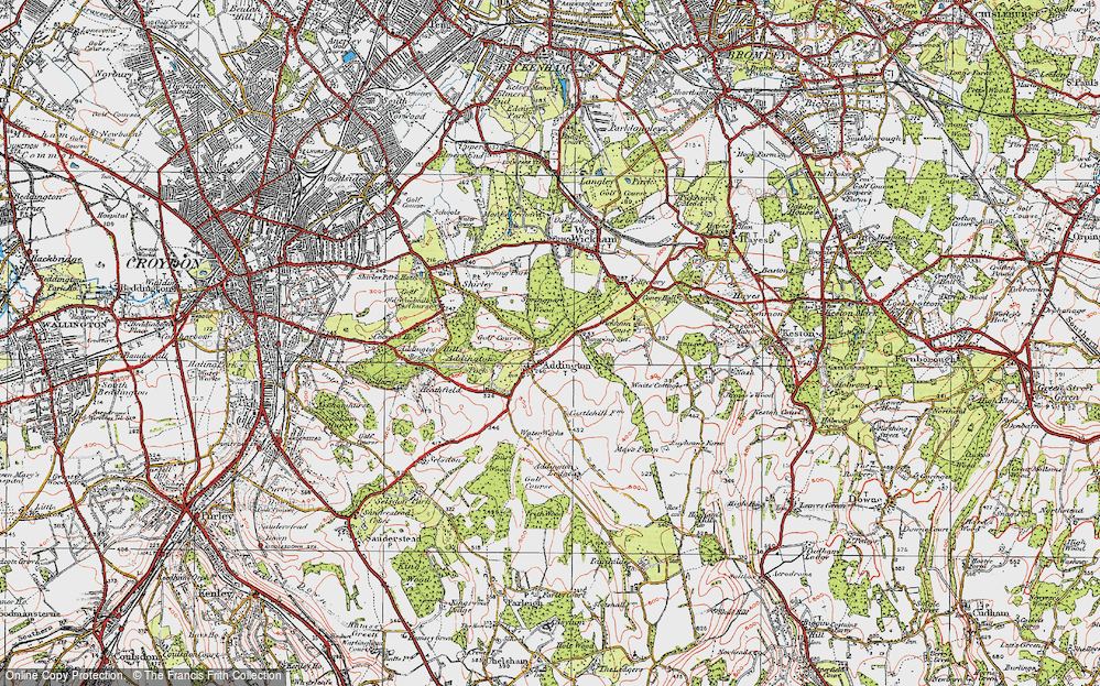 Old Map of Addington, 1920 in 1920
