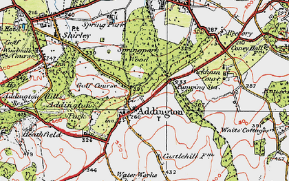 Old map of Addington in 1920