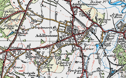 Old map of Addlestone in 1920