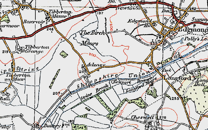 Old map of Adeney in 1921
