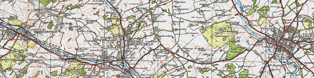 Old map of Adeyfield in 1920
