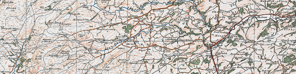 Old map of Adfa in 1921