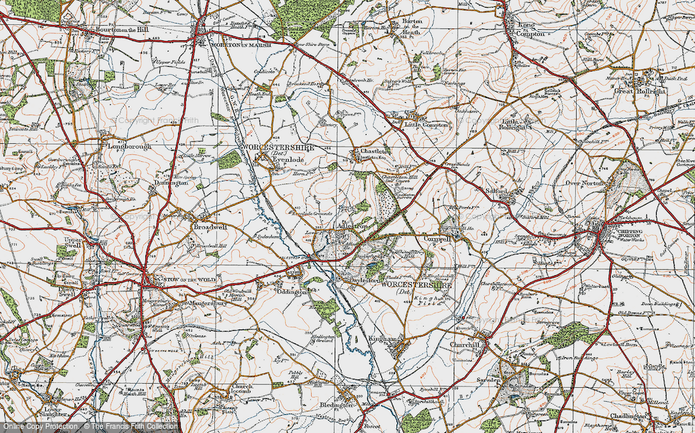 Old Map of Adlestrop, 1919 in 1919