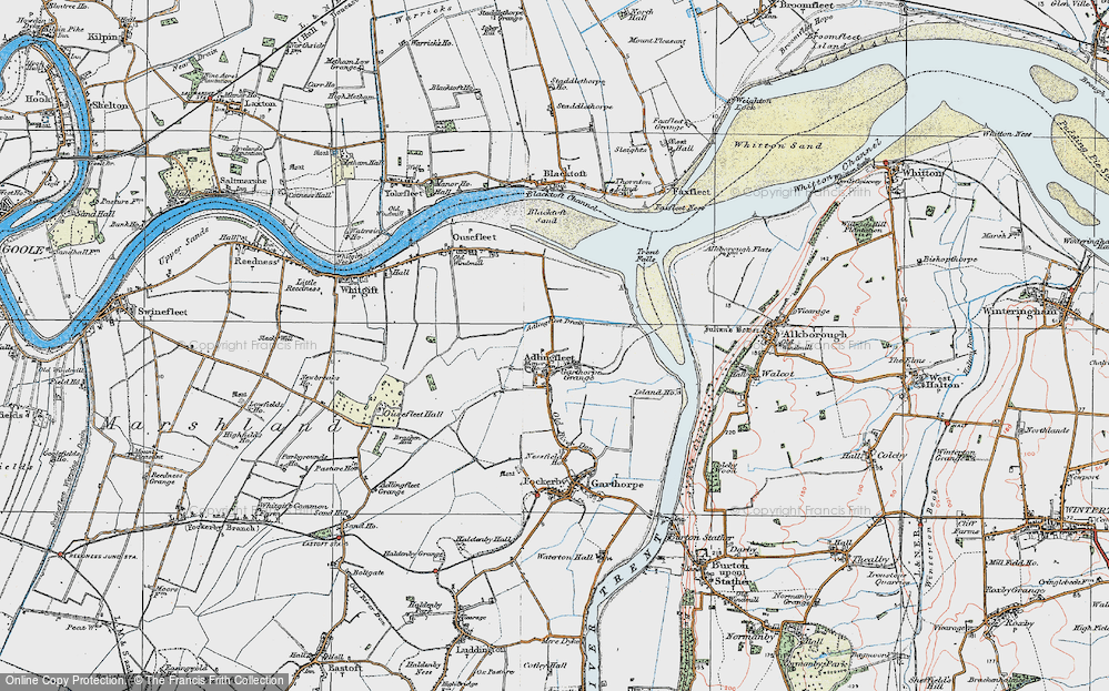 Old Map of Historic Map covering Adlingfleet Drain in 1924