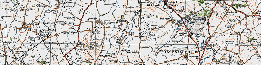 Old map of Admington in 1919