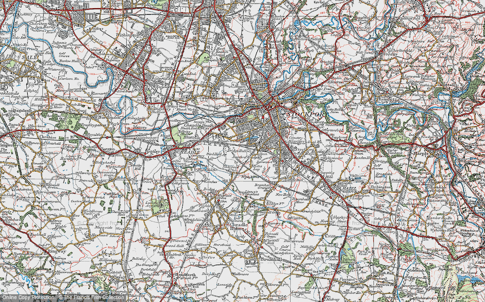 Historic Ordnance Survey Map Of Adswood 1923
