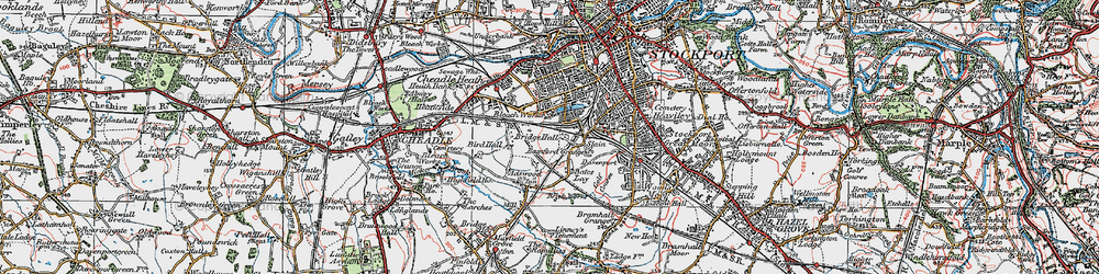 Old map of Adswood in 1923