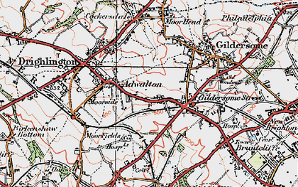 Old map of Adwalton in 1925