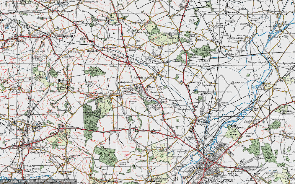 Old Map of Adwick Le Street, 1923 in 1923