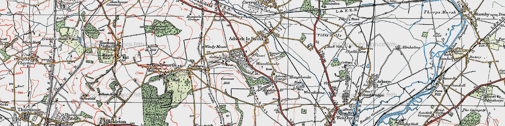 Old map of Adwick Grange in 1923