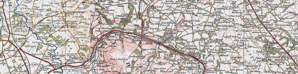 Old map of Bryn Sion in 1924