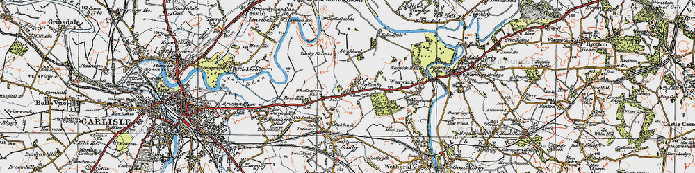 Old map of Aglionby in 1925