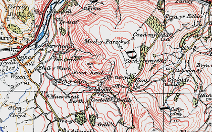 Old map of Aifft in 1924
